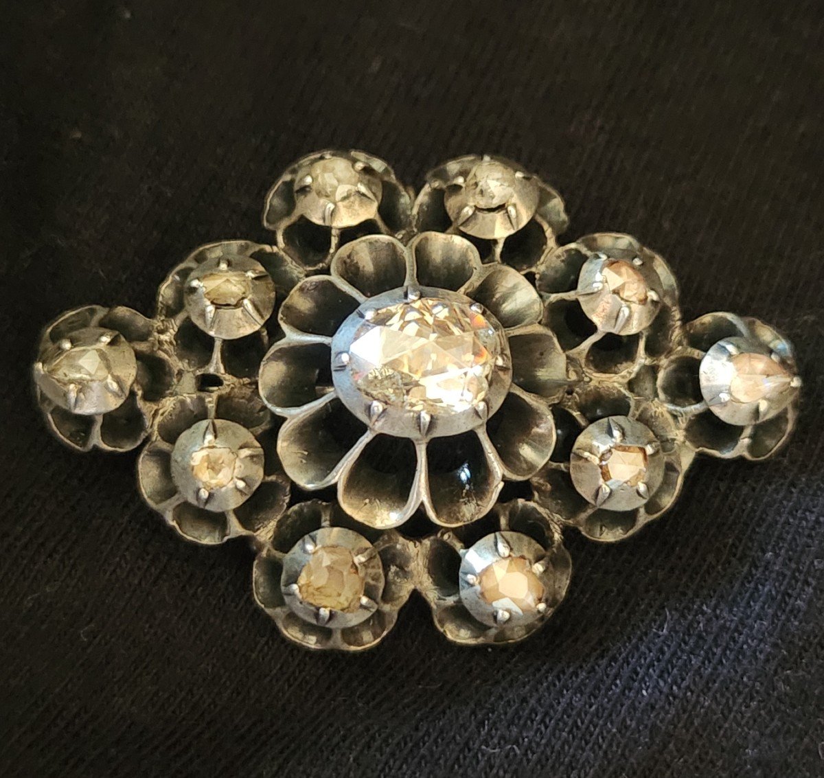 Silver And Diamond Brooch, Late 18th Century -photo-2