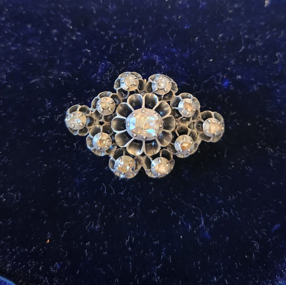 Broche Argent Et Diamant Fin 18 ème Siècle 