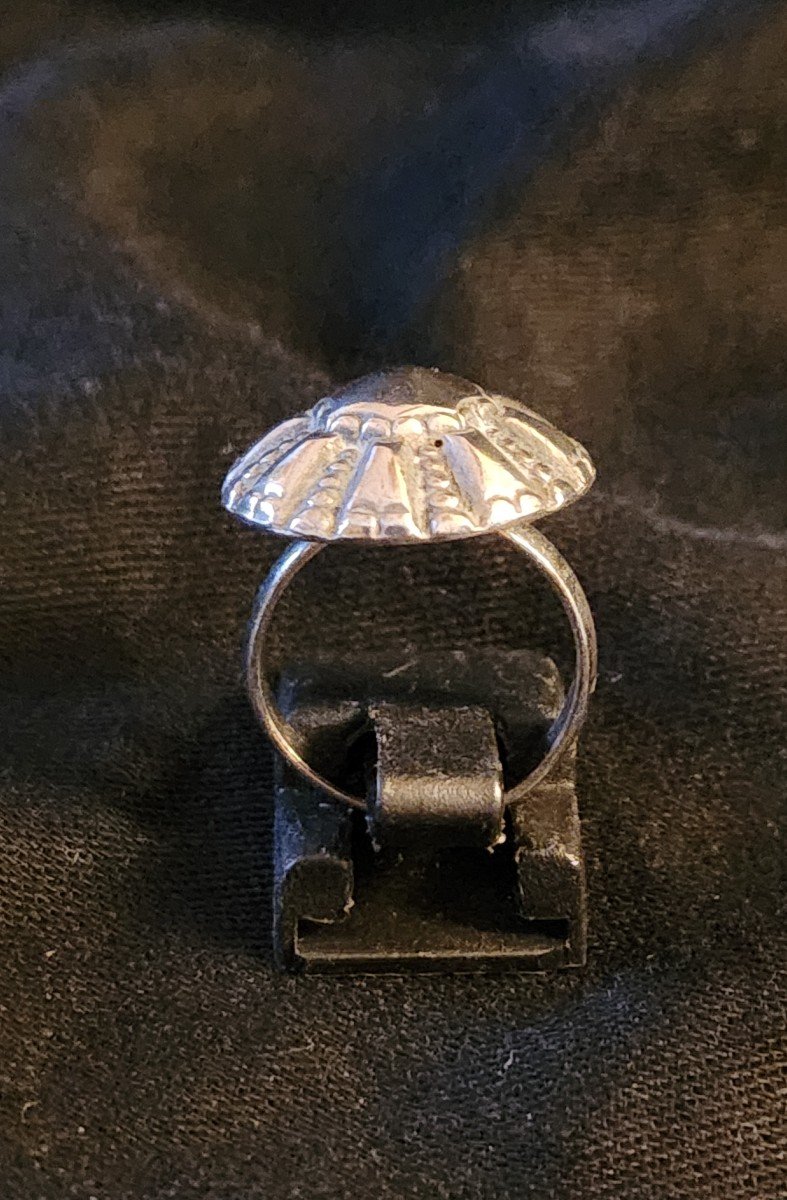 Normandy "bosse" Ring In 19th Century Silver-photo-3