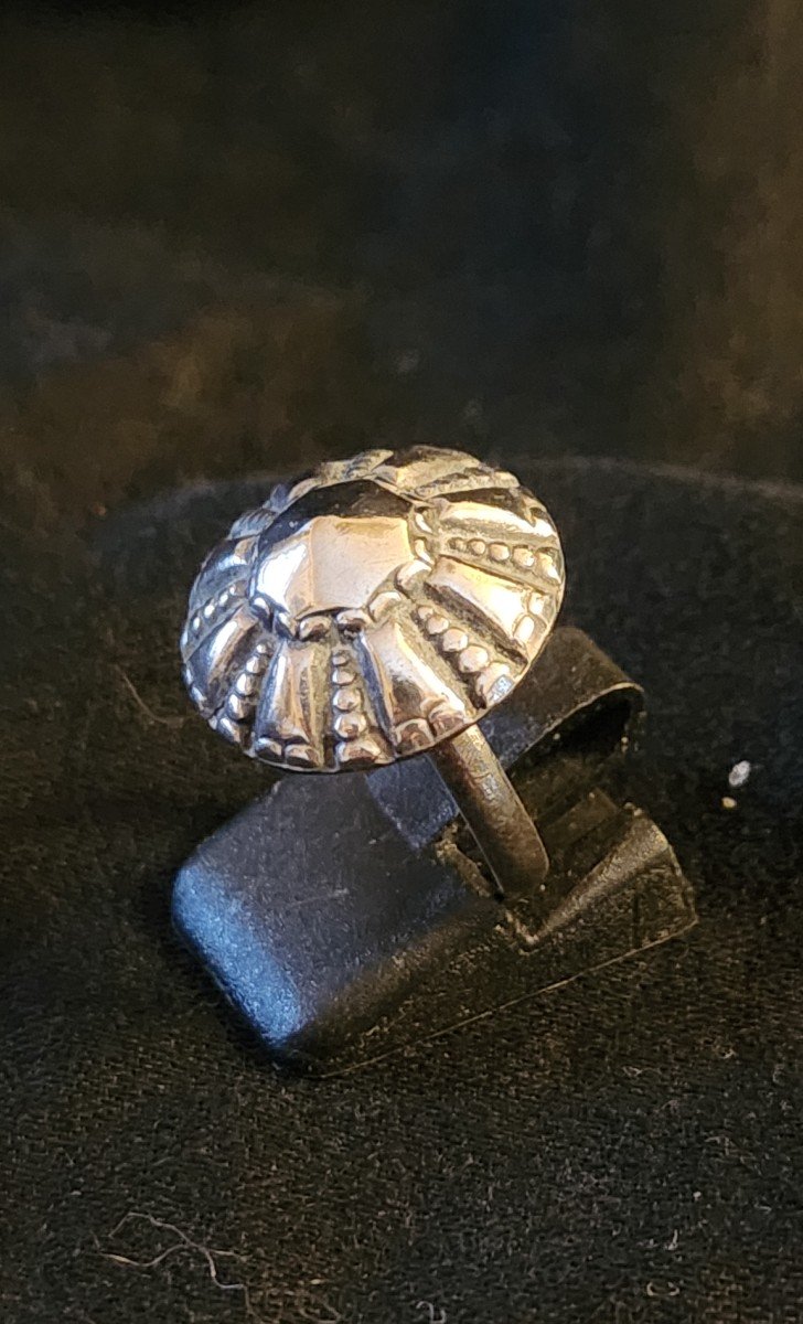 Normandy "bosse" Ring In 19th Century Silver-photo-4