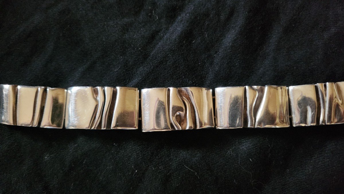 Modernist Silver Bracelet -photo-4