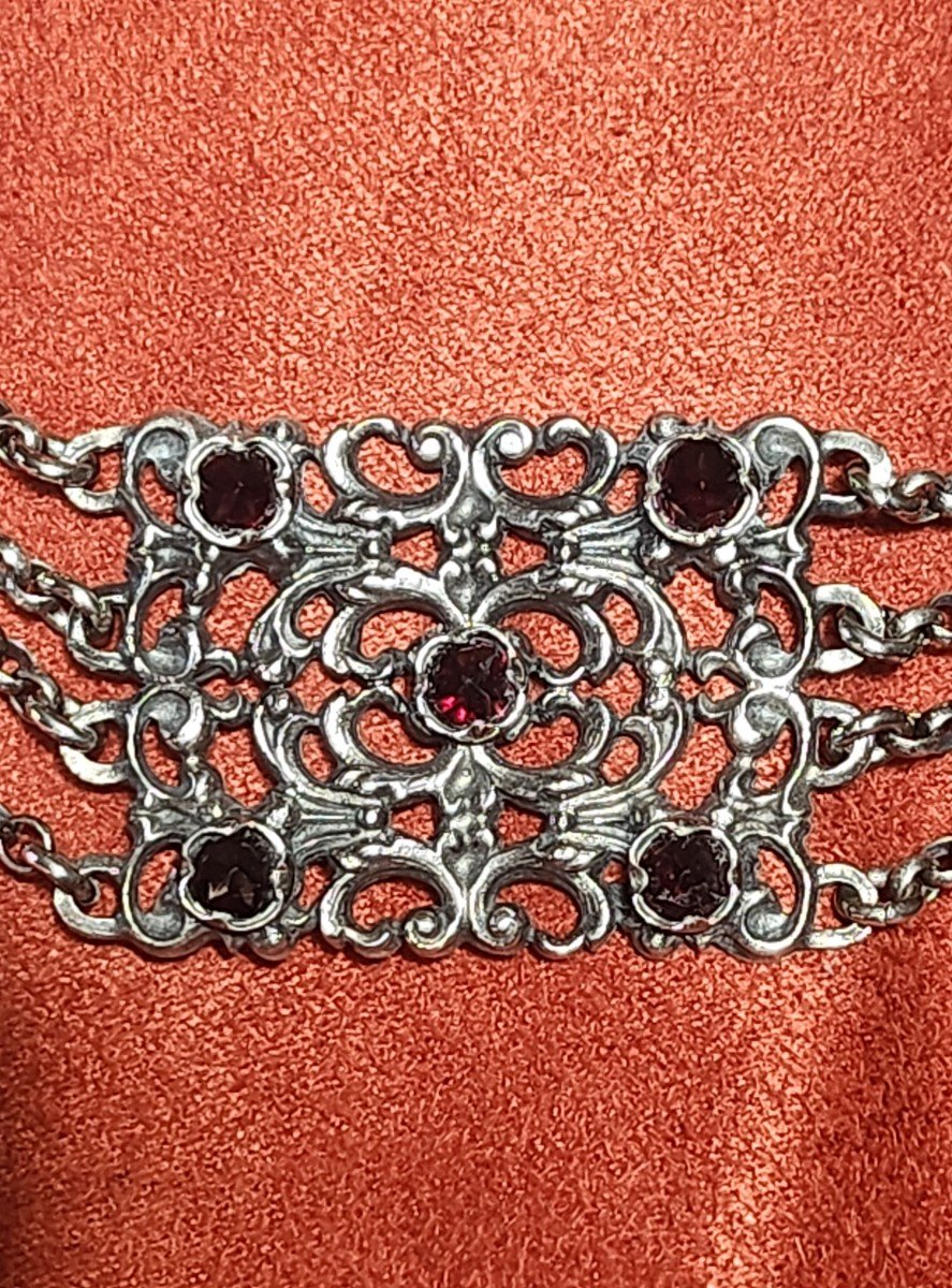 19th Century Silver And Garnet Necklace -photo-2