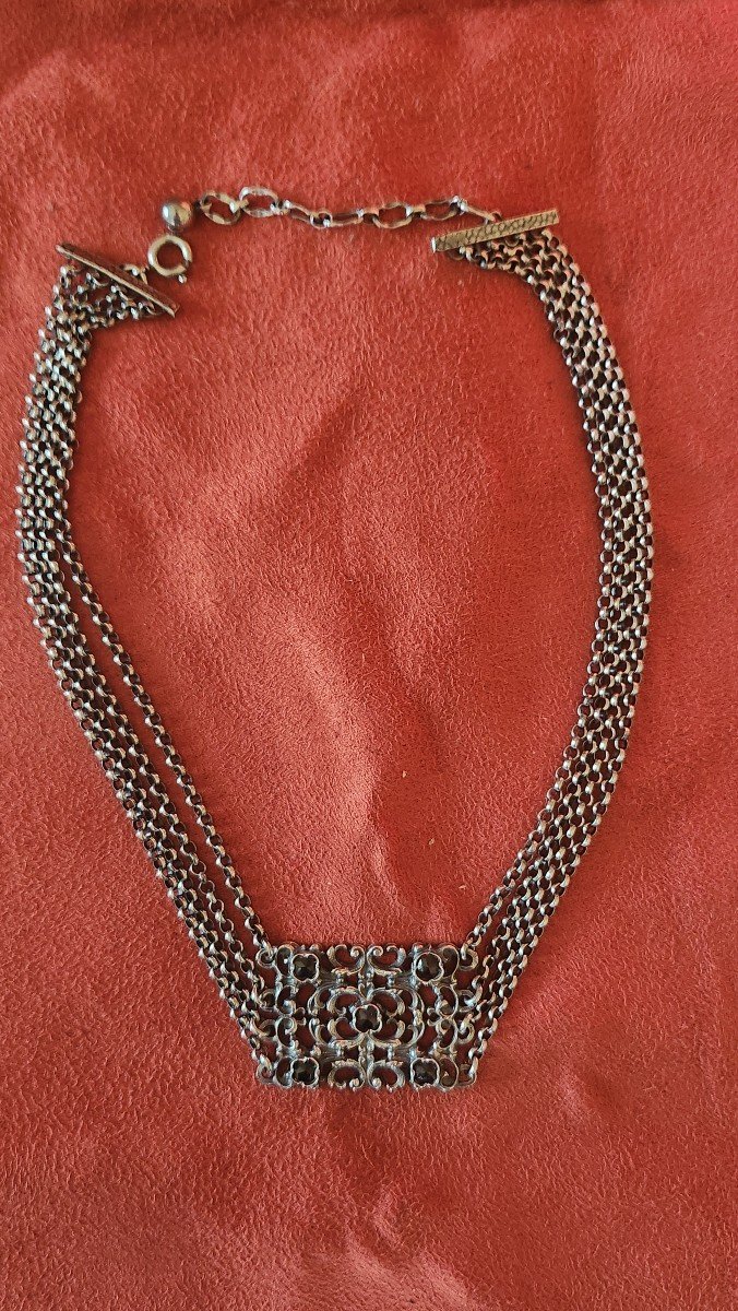 19th Century Silver And Garnet Necklace -photo-2