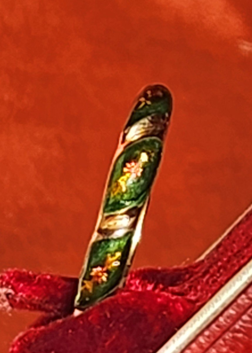 Gold Ring With Enameled Decor 19th Century -photo-1