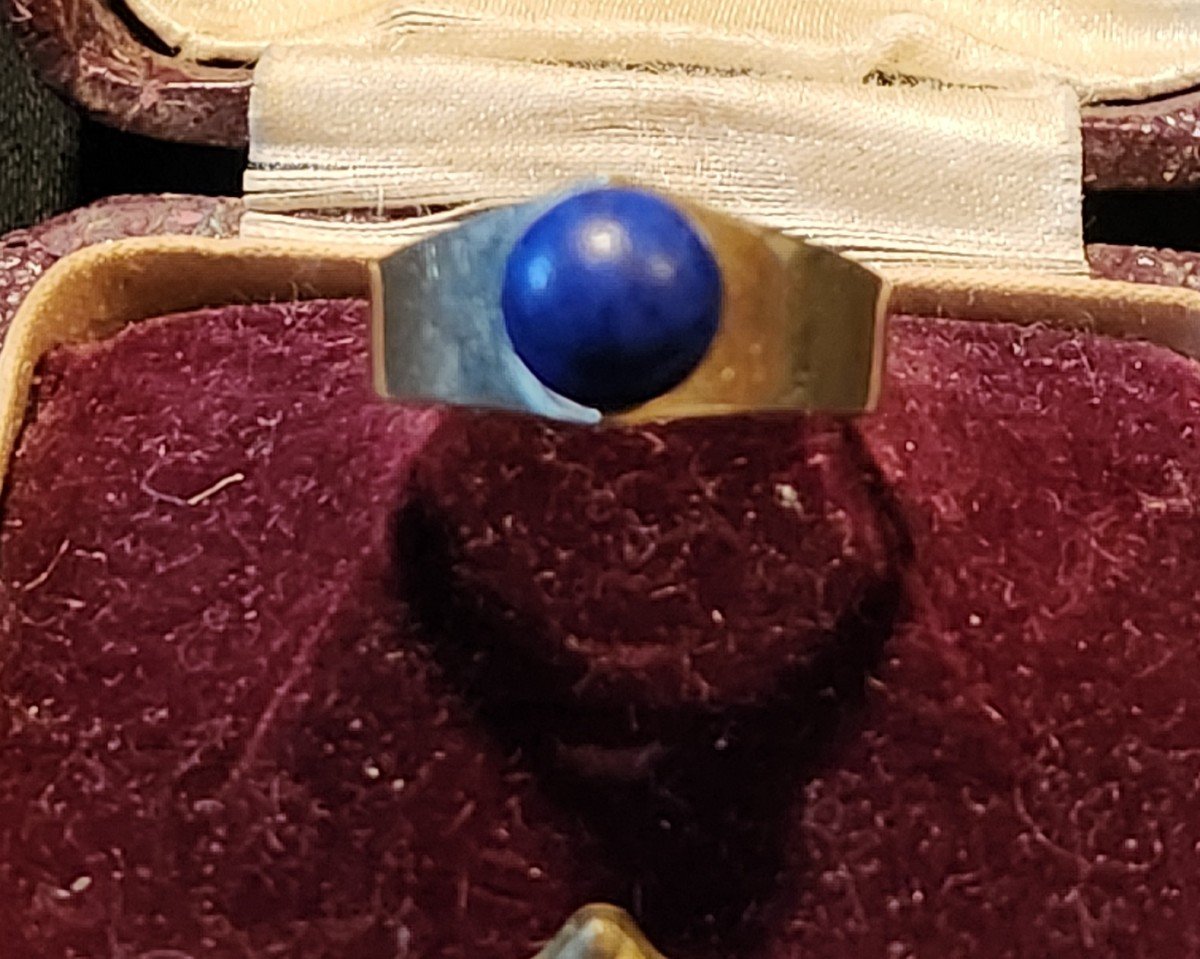 Bague En Or Et Perles De Lapis Lazuli  Design-photo-3