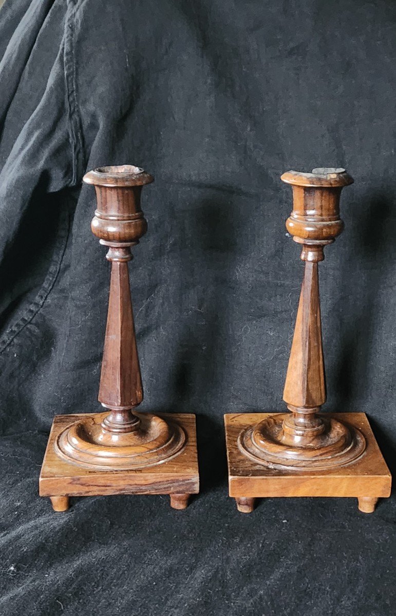 Pair Of 19th Century Shabbat Candlesticks -photo-2