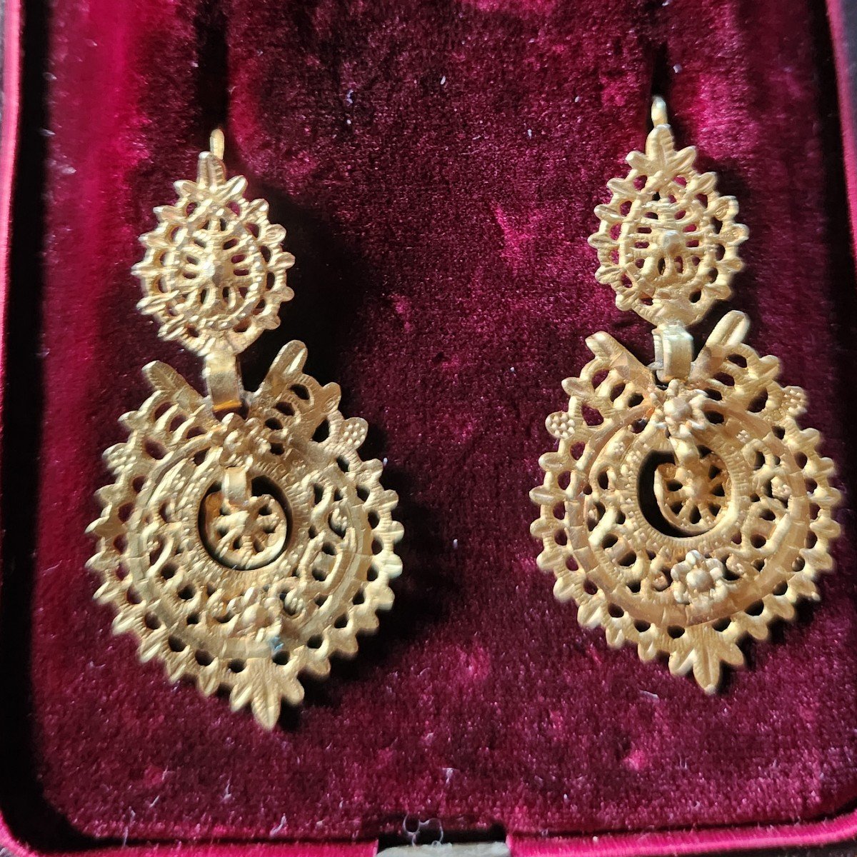 Pair Of Portuguese Queen's Gold Earrings