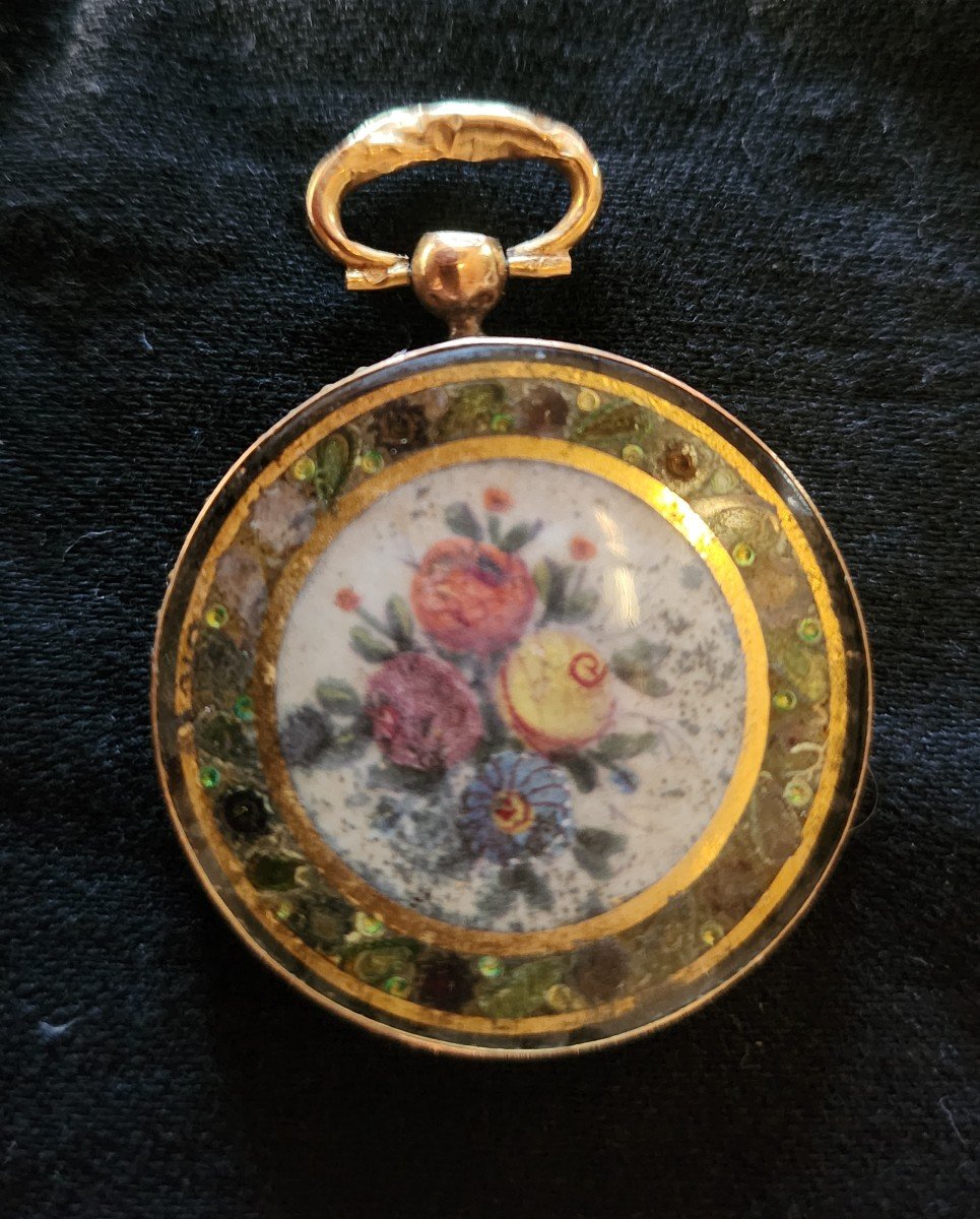 Double-sided Gold Medallion And Miniature 18th Century -photo-3