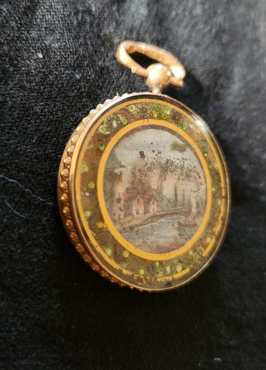 Double-sided Gold Medallion And Miniature 18th Century -photo-4