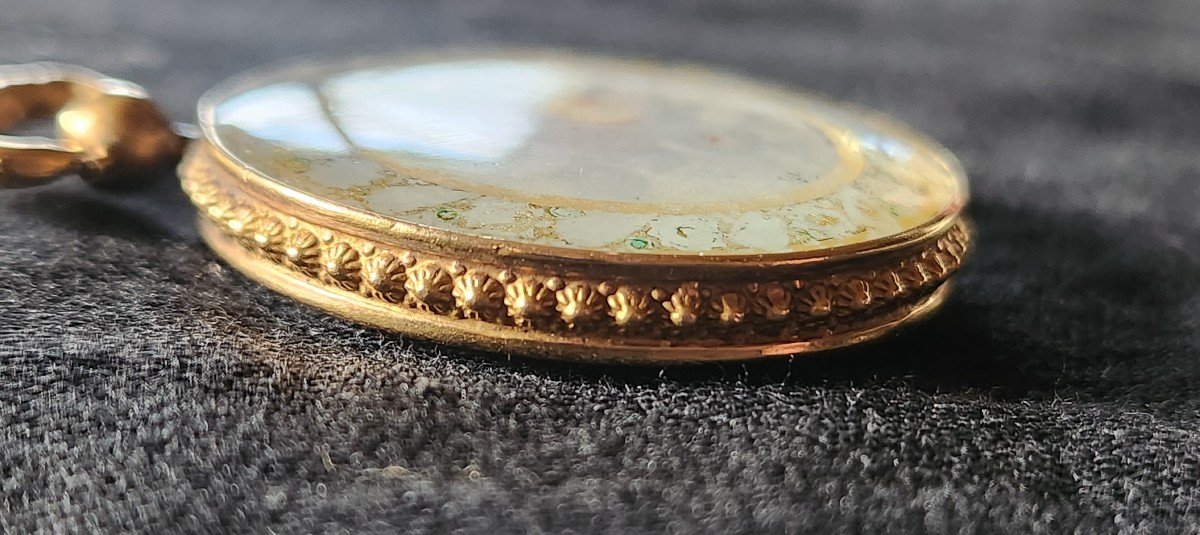 Double-sided Gold Medallion And Miniature 18th Century -photo-3