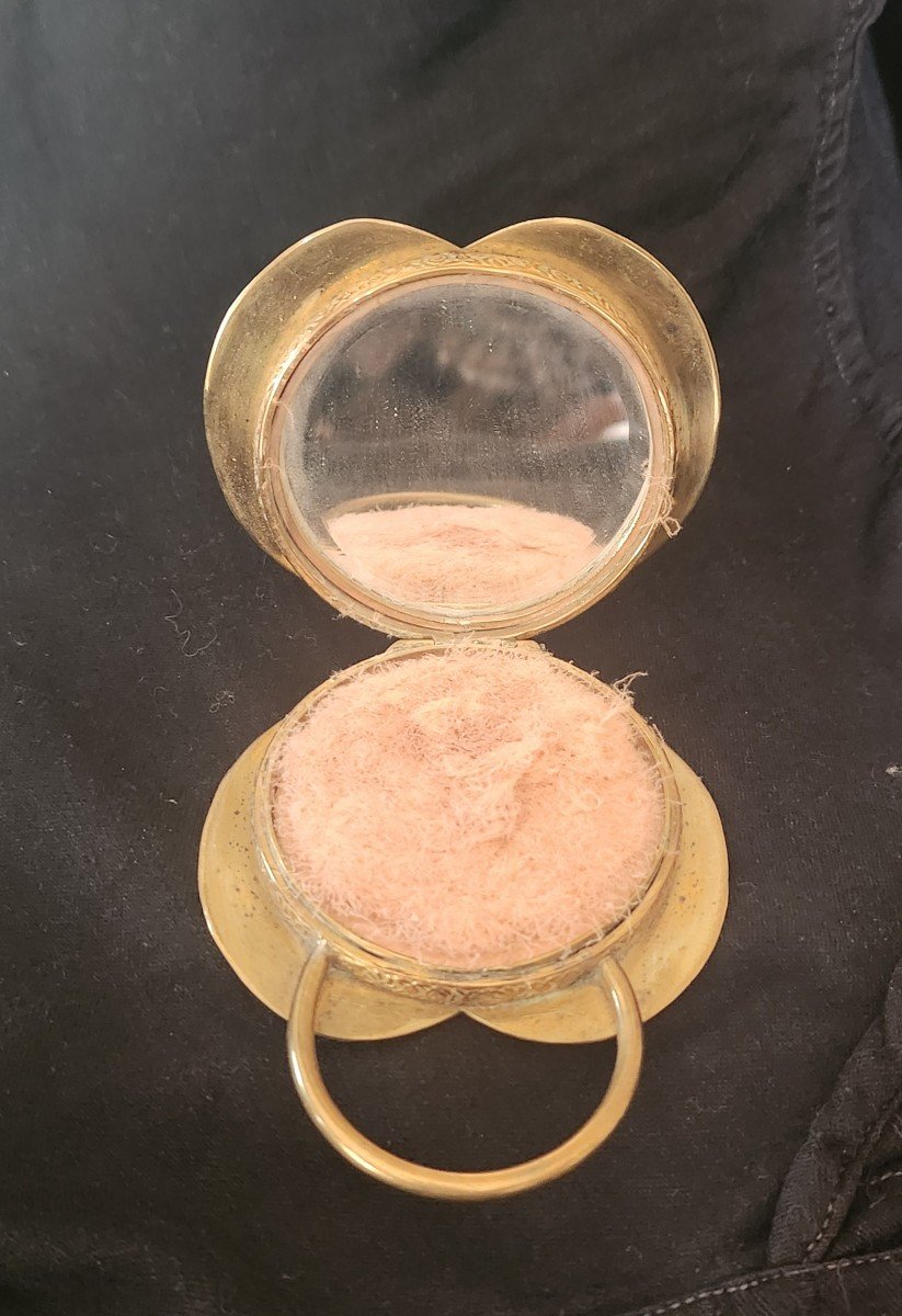 Heart Powder Compact In Lacquer Circa 1930-photo-4