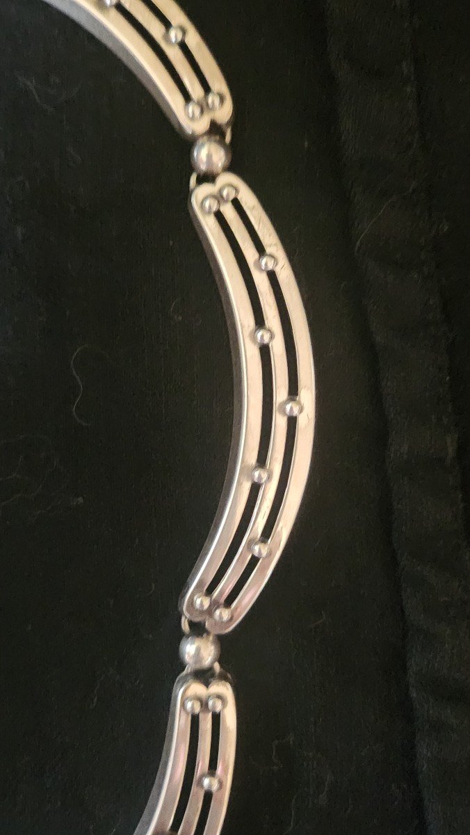 Collier En Argent Et Opale Art Deco-photo-3