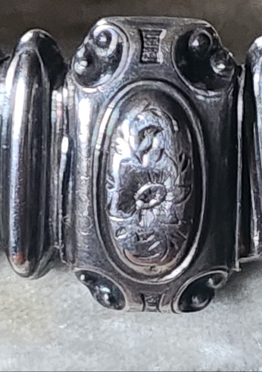 19th Century Cherub Silver Bracelet -photo-4