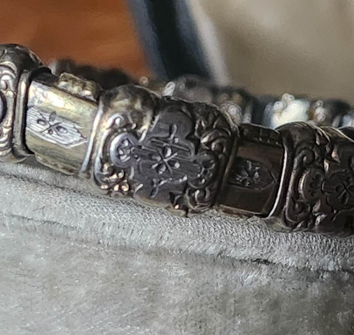 19th Century Silver And Stone Bracelet -photo-4