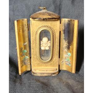 Butsudan Buddha Portable Temple In Lacquered Wood Japan