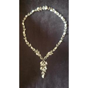 Art Nouveau Silver And Mother-of-pearl Necklace
