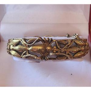 Insect And Rebus Vermeil Bracelet 19 Eme Century