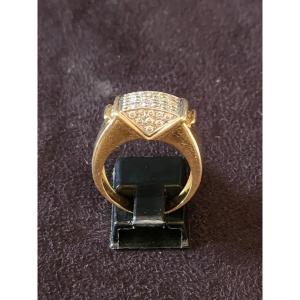 Tank Ring In Gold And Diamonds 