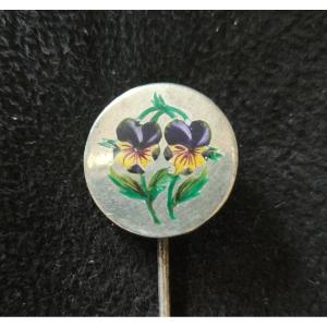 19th Century Silver And Enamel Sentimental Pin 