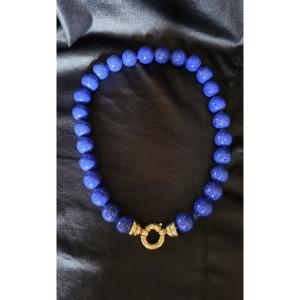 Lapis Lazuli And Vermeil Choker Necklace 