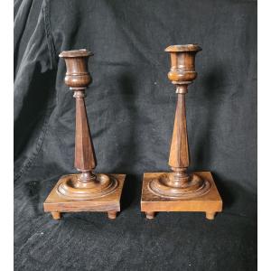 Pair Of 19th Century Shabbat Candlesticks 