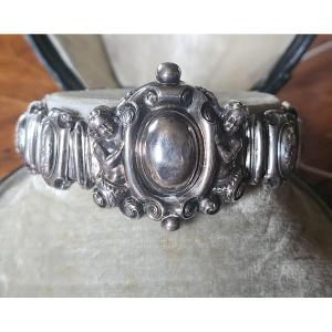 Bracelet En Argent Chérubins 19 ème Siècle 