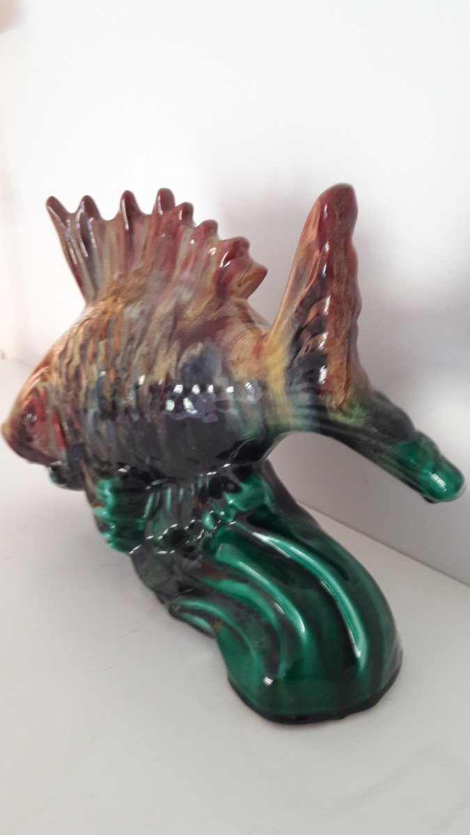 Ceramic Fish Signed Radureau-photo-3