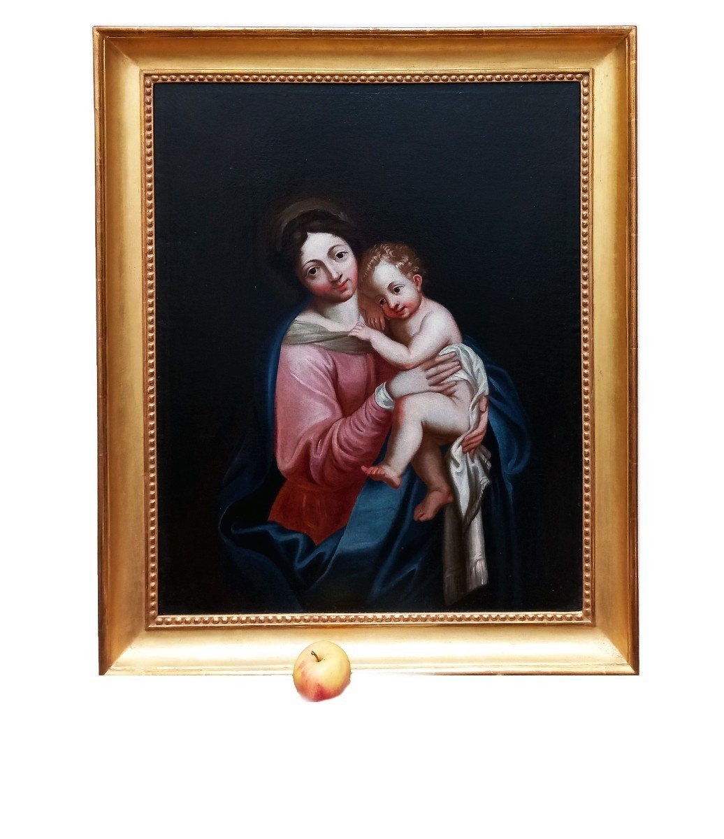 Painting Of The Virgin And Child, 18th Century-photo-4