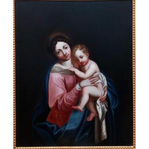 Tableau Vierge à l'Enfant 18 Eme Siecle