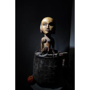 Reliquary Basket Guardian Fetish Statue Lumbu Gabon