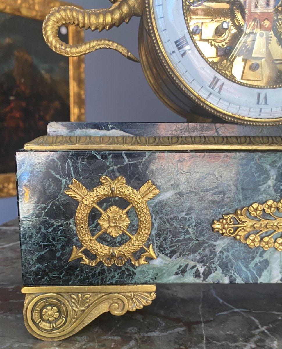 Horloge En Bronze Doré De La Seconde Moitié Du XIXe Siècle-photo-3