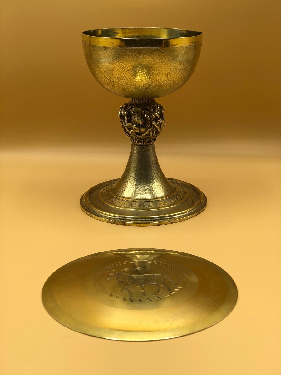 Italian Liturgical Chalice In Futurist Style (1920-1940) In Solid Silver