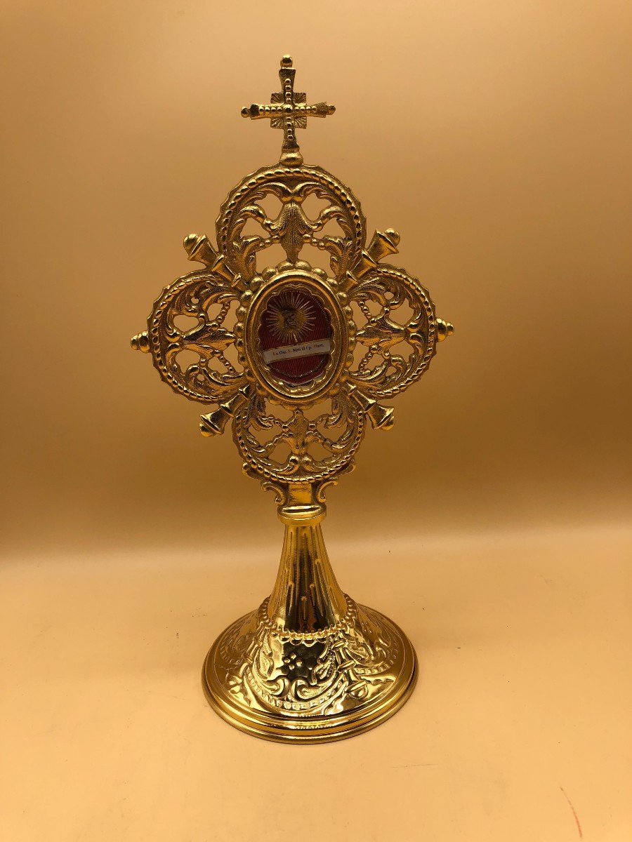 Gothic Style Reliquary Late 19th Century Early 20th Of St. Sisto II Second Pope And Martyr  