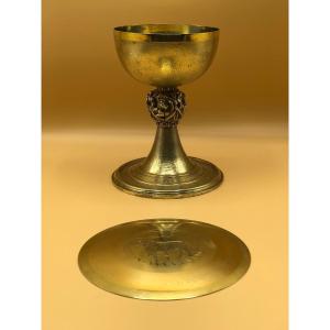 Italian Liturgical Chalice In Futurist Style (1920-1940) In Solid Silver