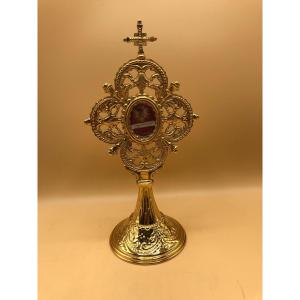 Gothic Style Reliquary Late 19th Century Early 20th Of St. Sisto II Second Pope And Martyr  