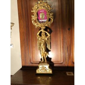 Large Reliquary In Carved And Gilded Wood Containing An Important Relic Of St. George The Mar.