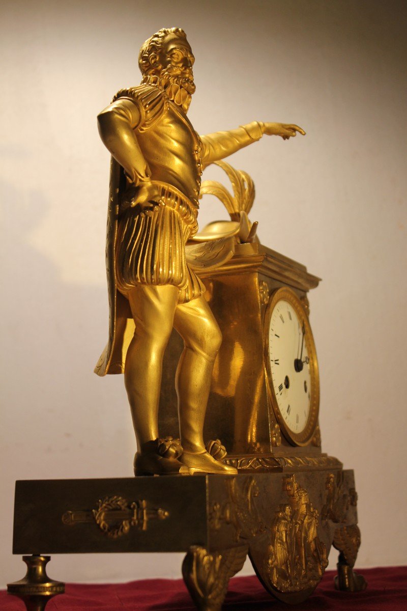 Early Empire (parisian) Table Clock Depicting Henry IV .-photo-2