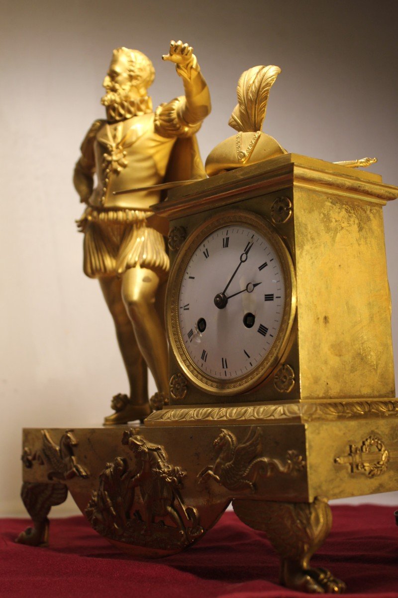 Early Empire (parisian) Table Clock Depicting Henry IV .-photo-3