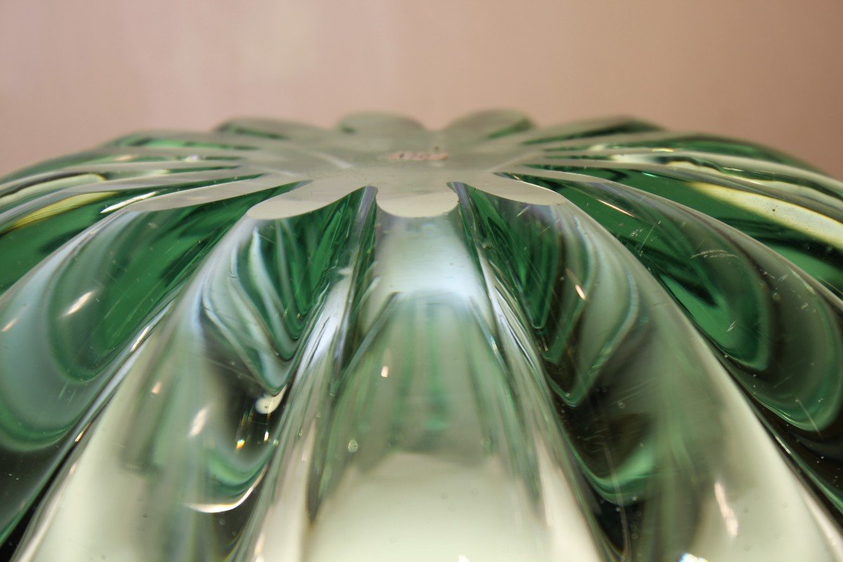 Murano | Centrepiece In Ribbed Submerged Glass-photo-2