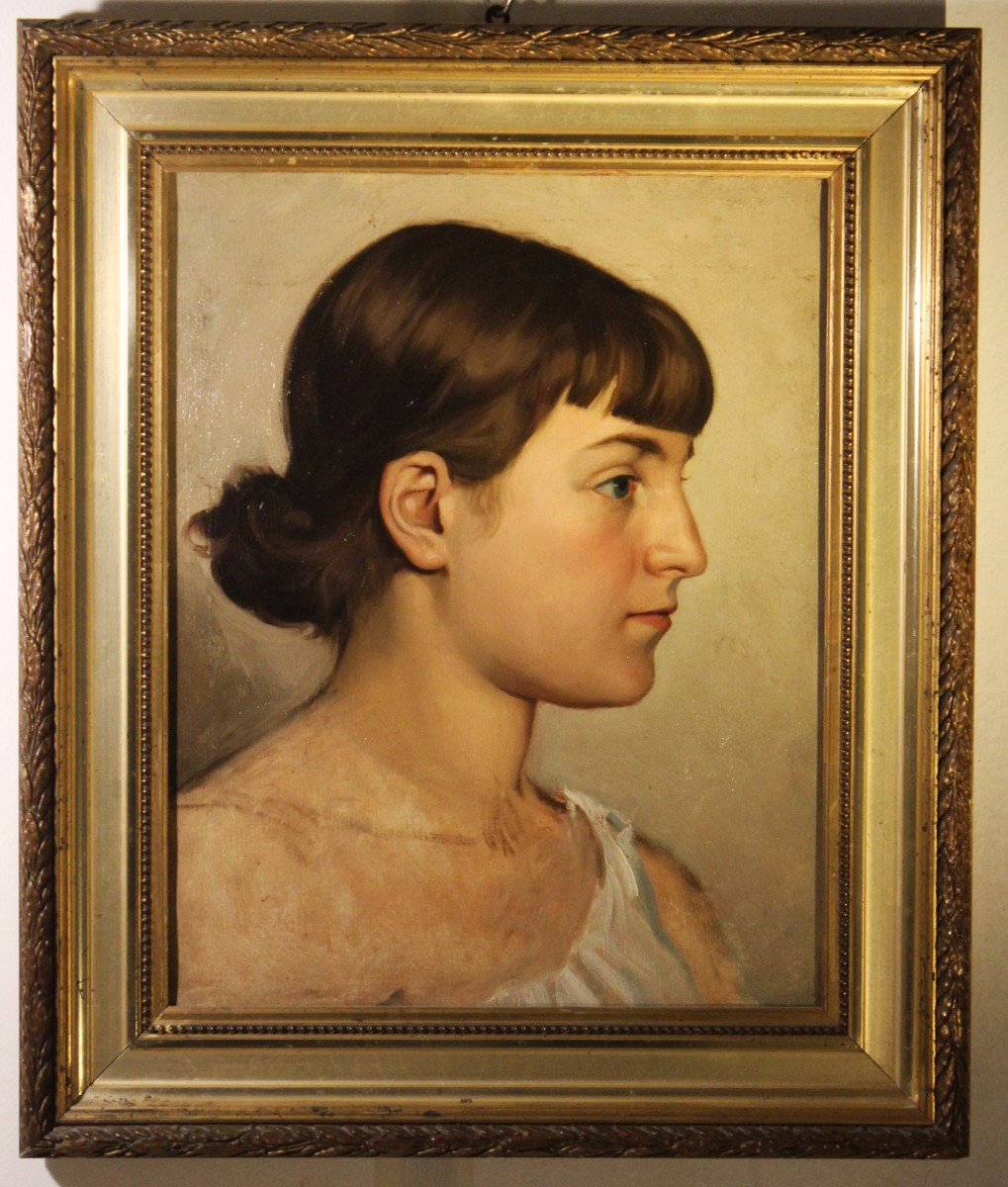 Portrait Profile Of A Girl With Fringe