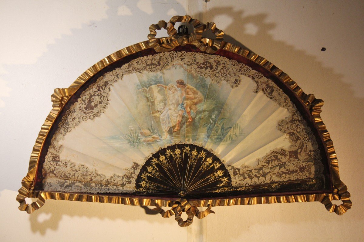 Fine Decorated And Painted Fan.