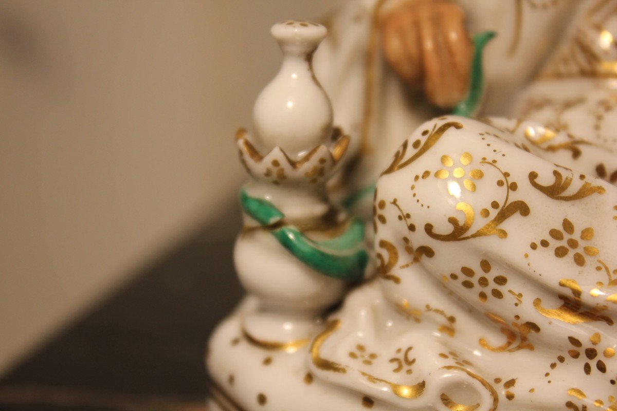  Jacob Petit - Vieux Paris 19th Century Pair Of Porcelain Figures "sultan And Sultana" -photo-5