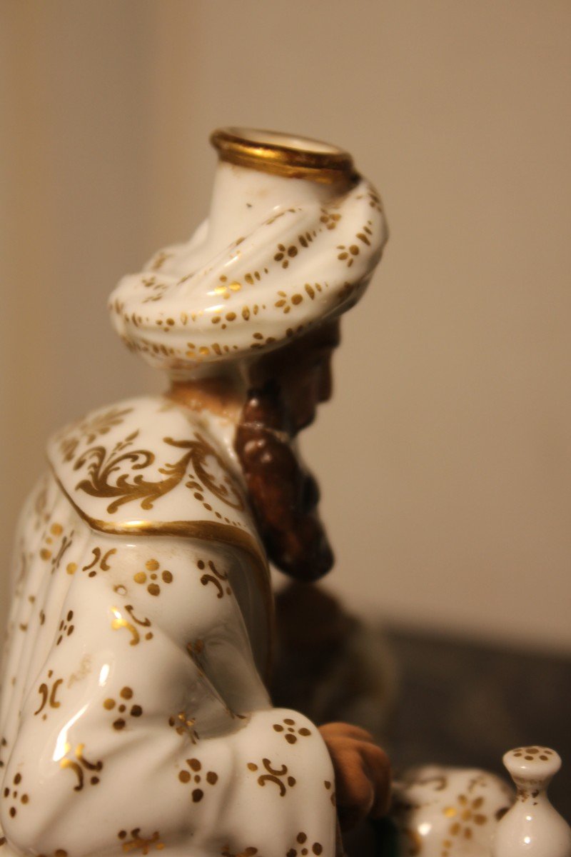  Jacob Petit - Vieux Paris 19th Century Pair Of Porcelain Figures "sultan And Sultana" -photo-6