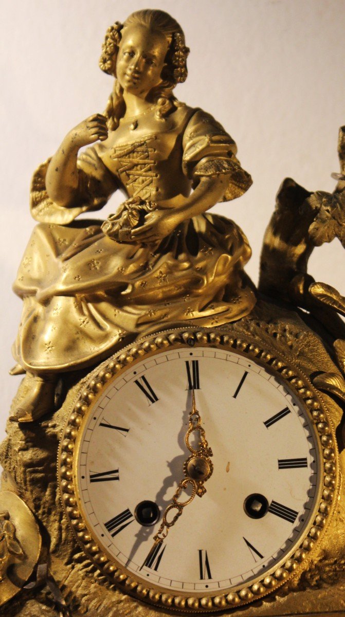 Mercury-gilt Bronze 19th-century Clock, Height 43 Cm-photo-5