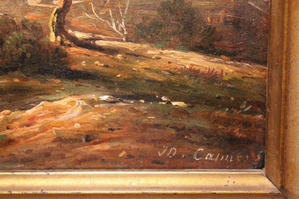 « Vue De Cannes » Signée J.d. Huile Sur Carton-photo-2