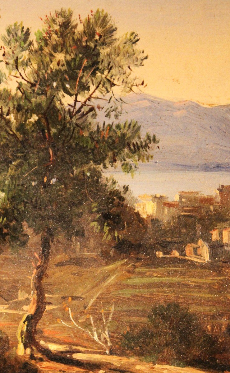 « Vue De Cannes » Signée J.d. Huile Sur Carton-photo-4