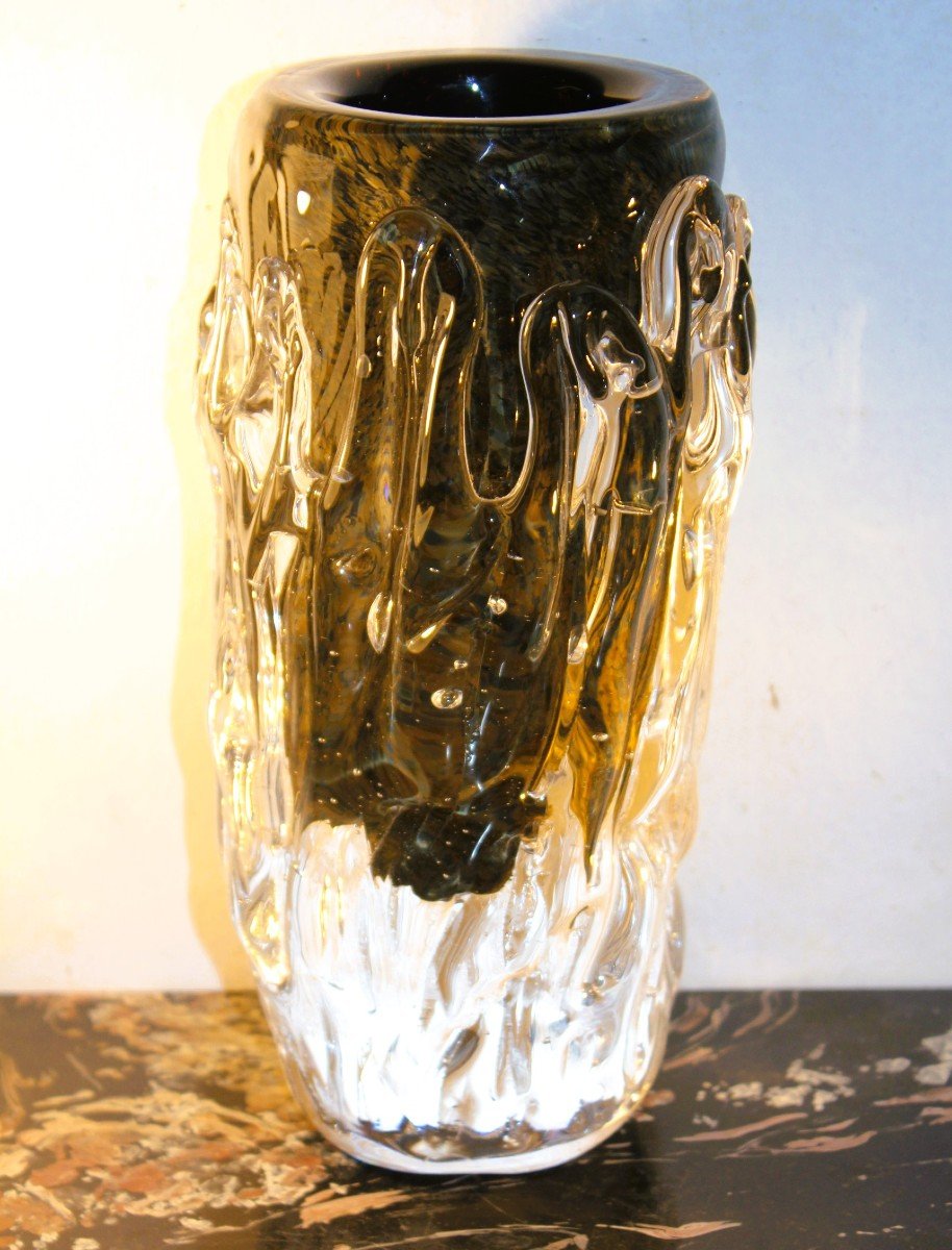 Seguso Murano Submerged Glass Vase.-photo-3