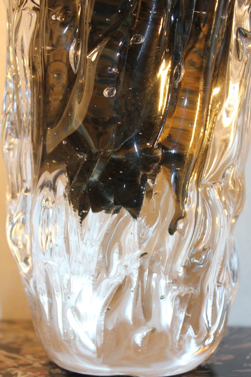 Seguso Murano Submerged Glass Vase.-photo-1