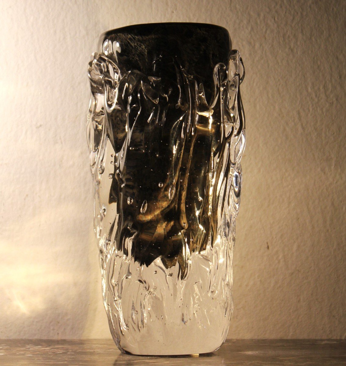 Seguso Murano Submerged Glass Vase.-photo-6