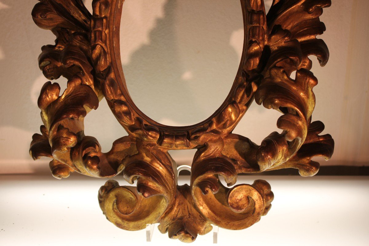 Baroque Frame, Carved In "cartoccio". Bologna 17th Century-photo-3